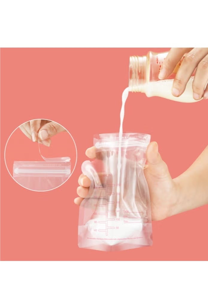 ColaBear 30Pcs 250ML Breastmilk Storage Bags for Breastfeeding Doubled Sealed Breast Milk Storing Bags BPA Free Self Standing Breast milk Bags - Image 3